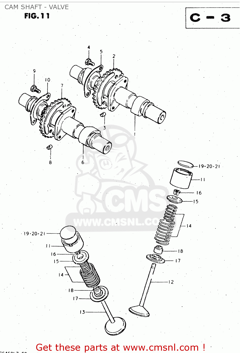 CAM SHAFT - VALVE GS450L 1981 (X) (E02 E15 E21 E22 E24 E25 E39)