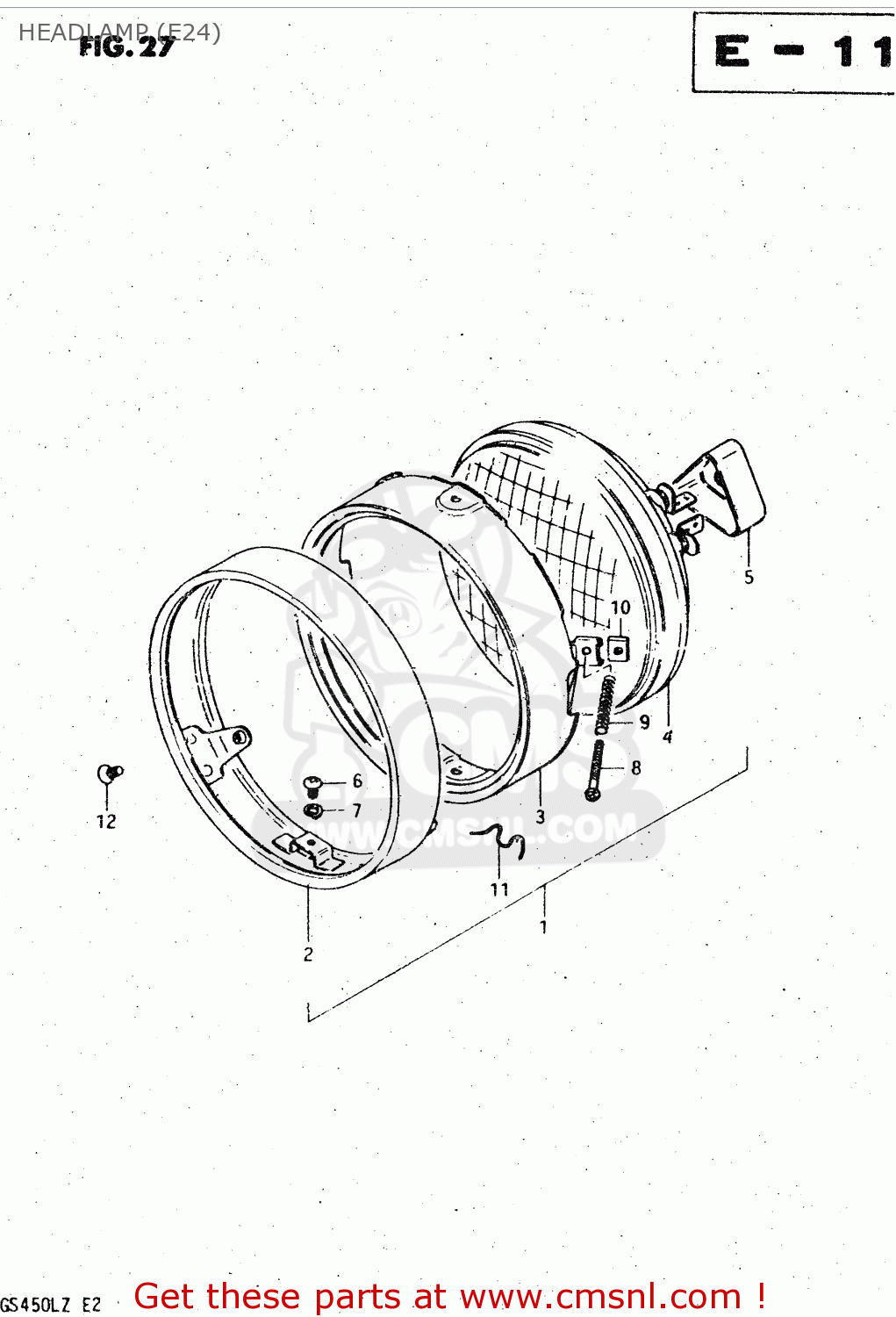 HEADLAMP (E24) GS450L 1981 (X) (E02 E15 E21 E22 E24 E25 E39)