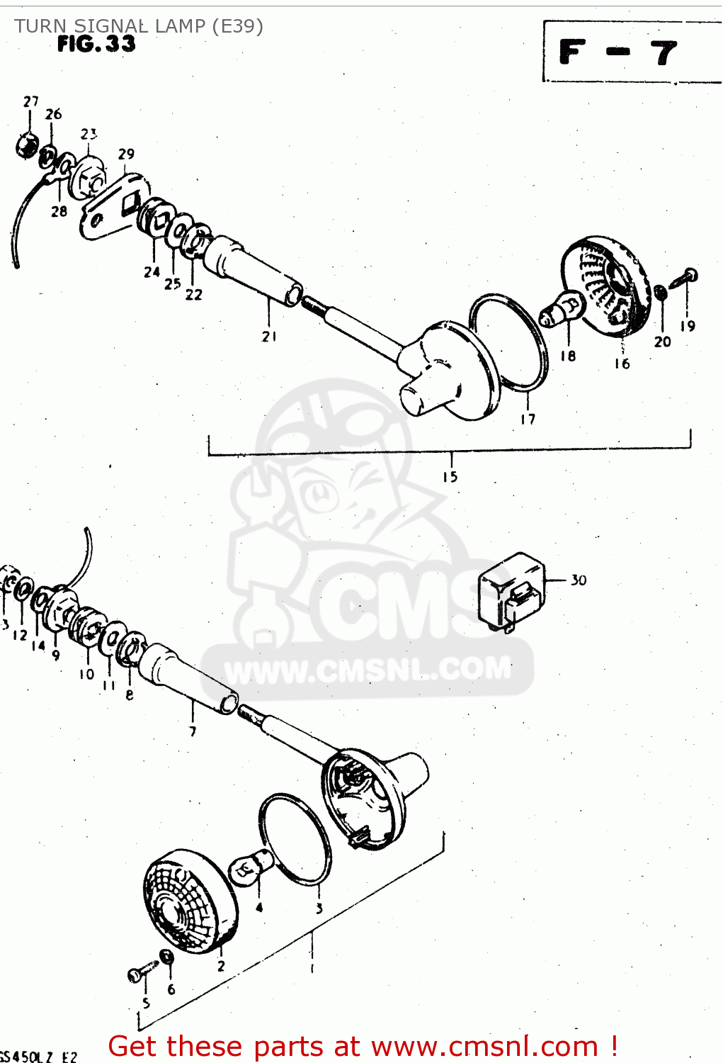 TURN SIGNAL LAMP (E39) GS450L 1981 (X) (E02 E15 E21 E22 E24 E25 E39)