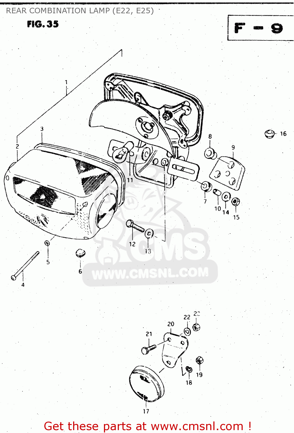 REAR COMBINATION LAMP (E22, E25) GS450L 1981 (X) (E02 E15 E21 E22 E24 E25 E39)