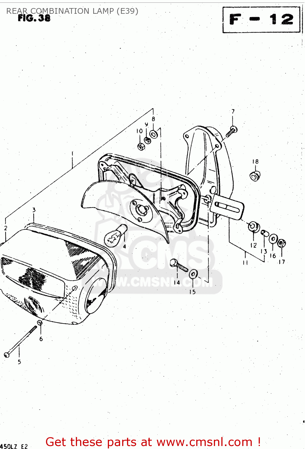 REAR COMBINATION LAMP (E39) GS450L 1981 (X) (E02 E15 E21 E22 E24 E25 E39)
