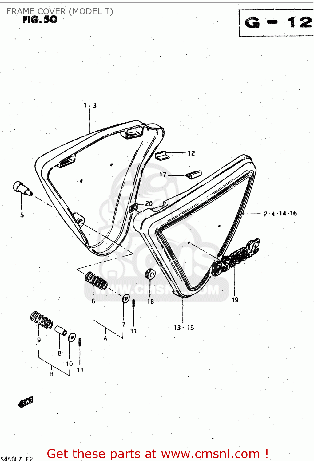 FRAME COVER (MODEL T) GS450L 1981 (X) (E02 E15 E21 E22 E24 E25 E39)