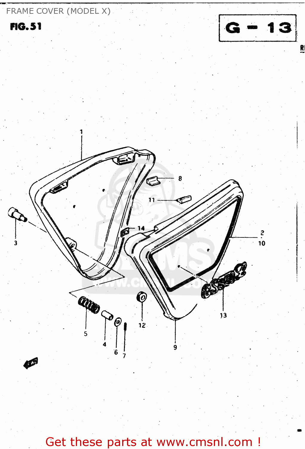 FRAME COVER (MODEL X) GS450L 1981 (X) (E02 E15 E21 E22 E24 E25 E39)