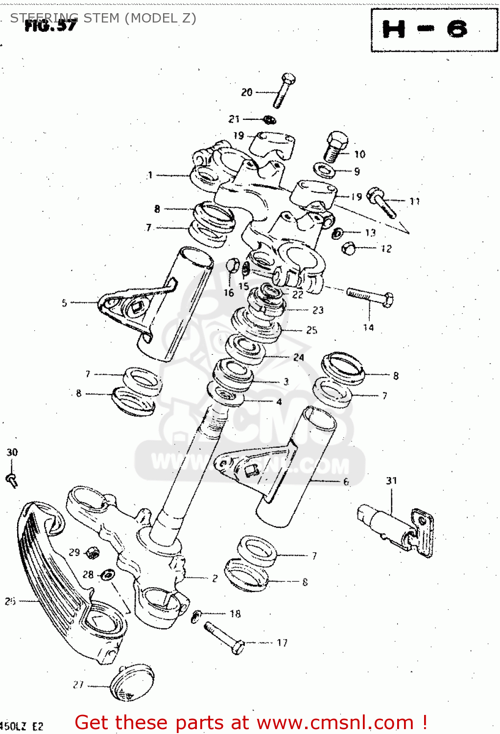 STEERING STEM (MODEL Z) GS450L 1981 (X) (E02 E15 E21 E22 E24 E25 E39)