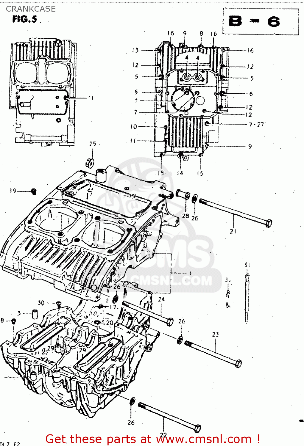 CRANKCASE GS450L 1981 (X) (E02 E15 E21 E22 E24 E25 E39)