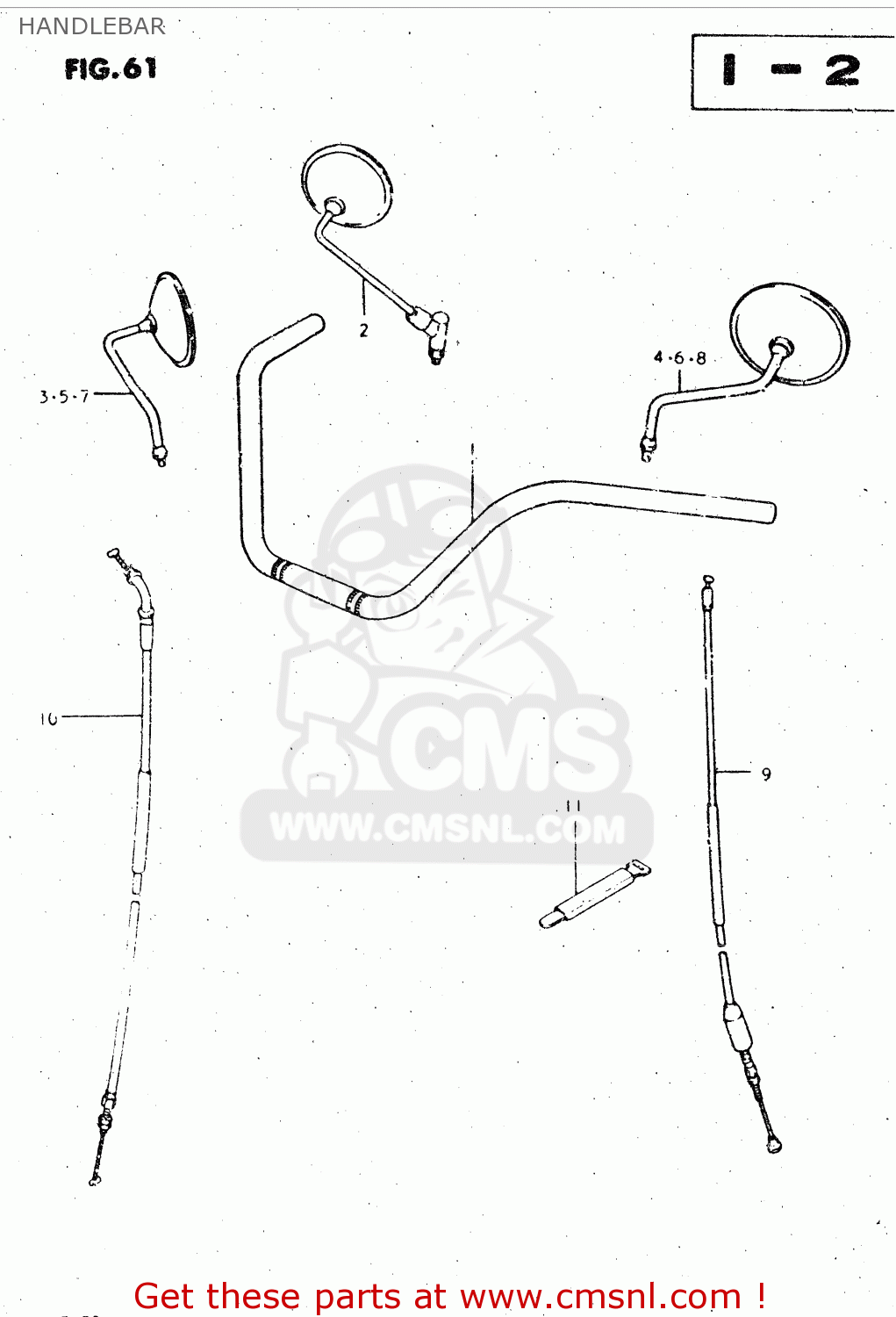 HANDLEBAR GS450L 1981 (X) (E02 E15 E21 E22 E24 E25 E39)