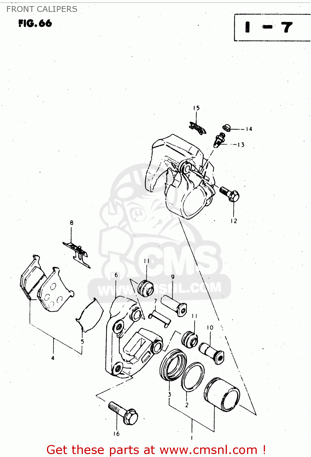 FRONT CALIPERS GS450L 1981 (X) (E02 E15 E21 E22 E24 E25 E39)