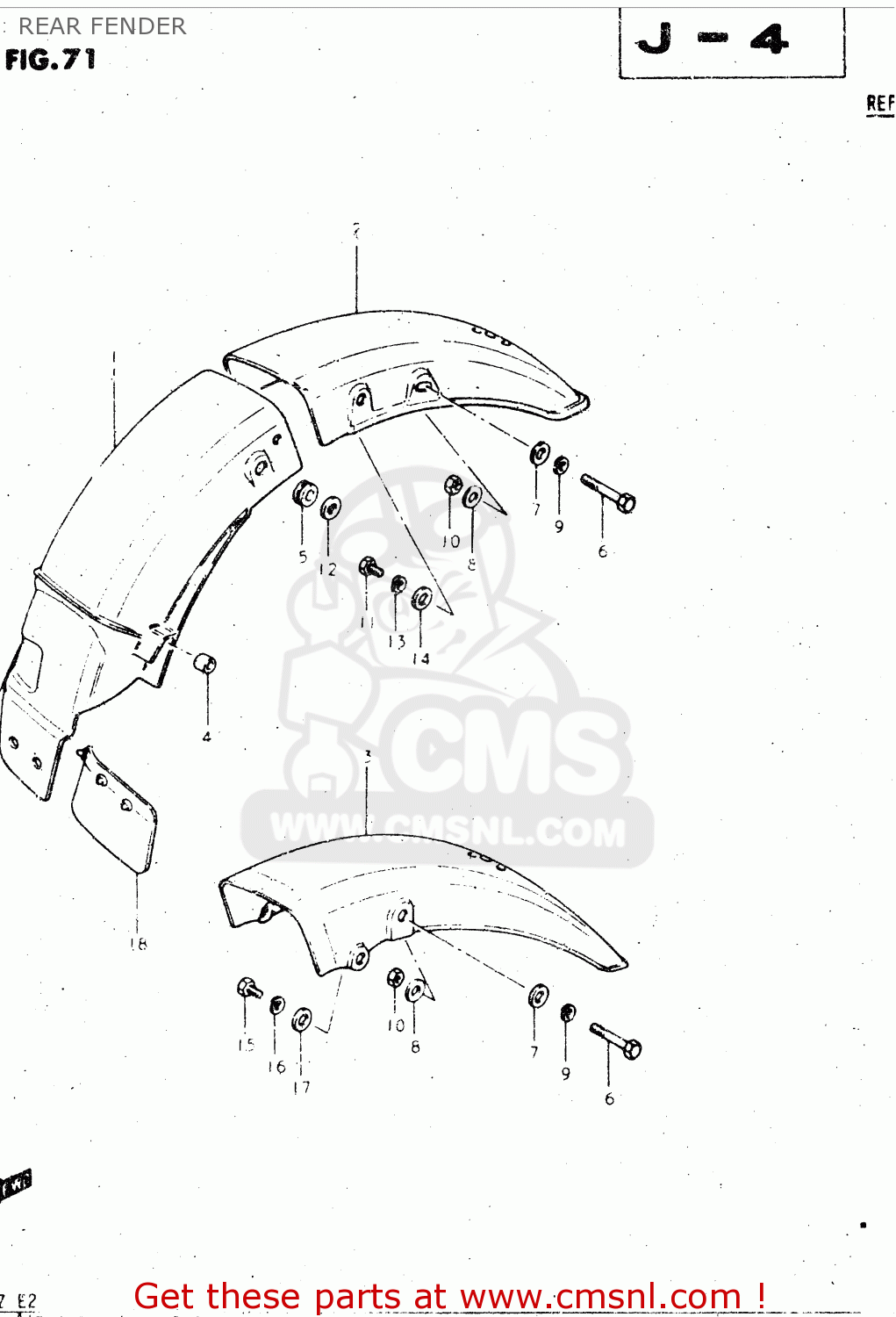 REAR FENDER GS450L 1981 (X) (E02 E15 E21 E22 E24 E25 E39)