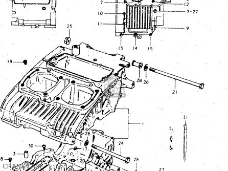 CRANKCASE - GS450L 1981 (X) (E02 E15 E21 E22 E24 E25 E39)
