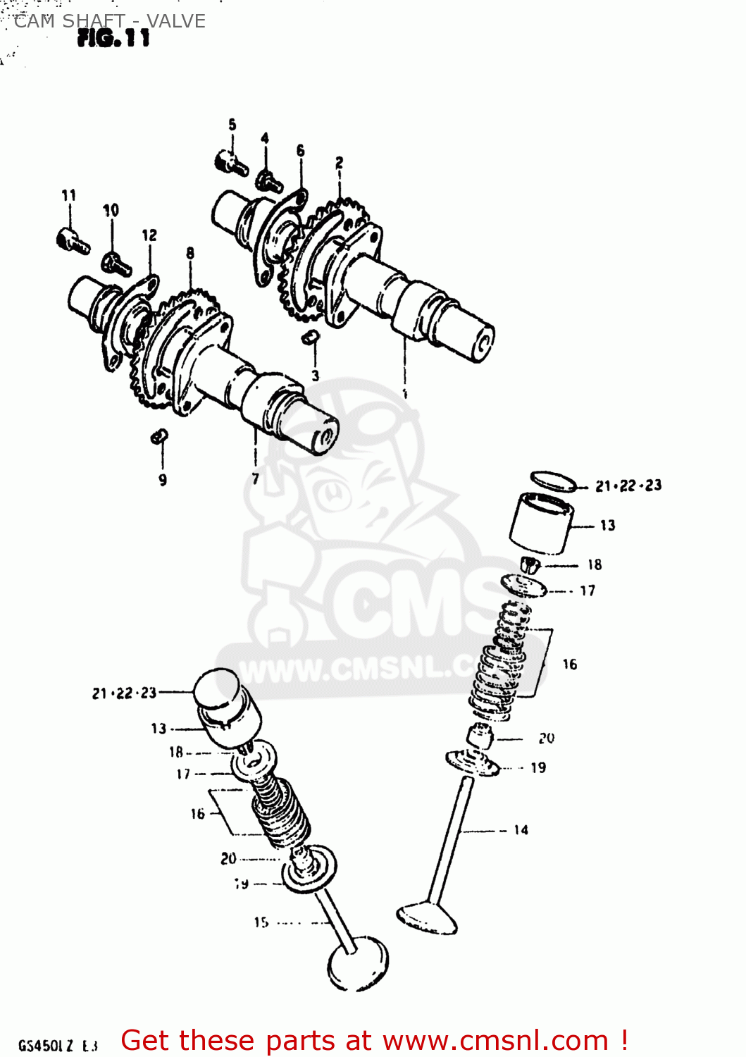 CAM SHAFT - VALVE GS450L 1981 (X) USA (E03)