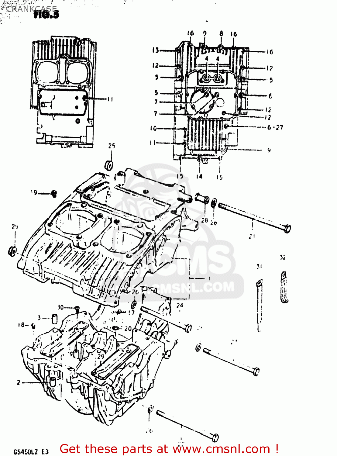 CRANKCASE GS450L 1981 (X) USA (E03)