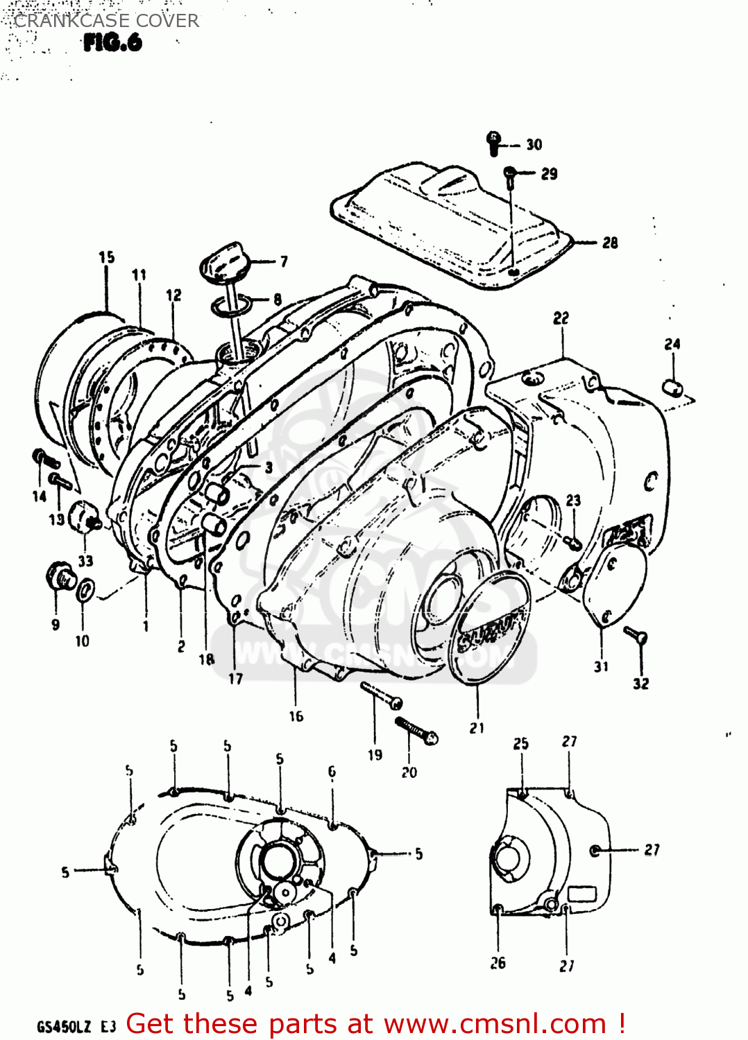 CRANKCASE COVER GS450L 1981 (X) USA (E03)