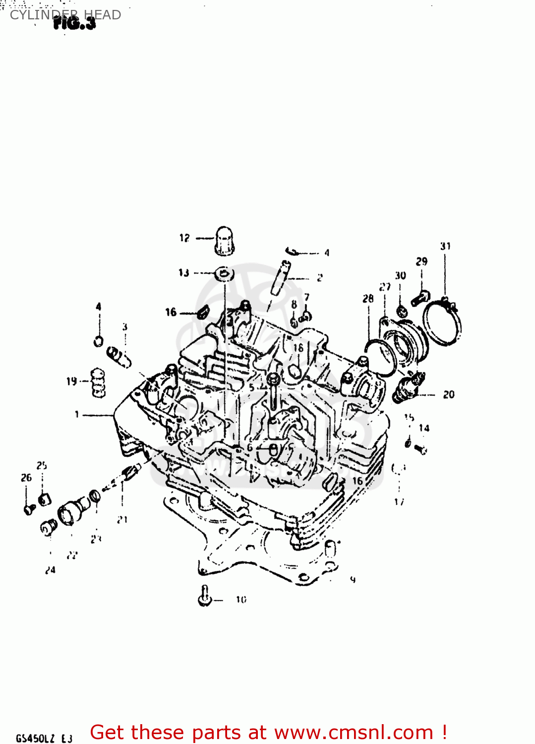 CYLINDER HEAD GS450L 1981 (X) USA (E03)