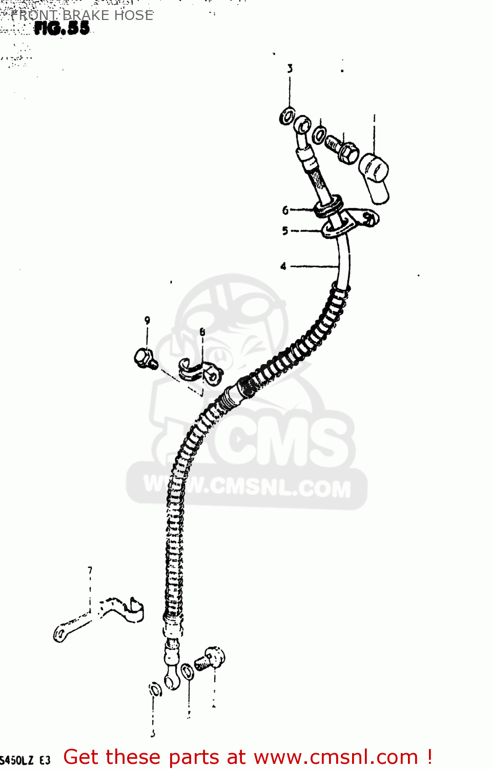 FRONT BRAKE HOSE GS450L 1981 (X) USA (E03)
