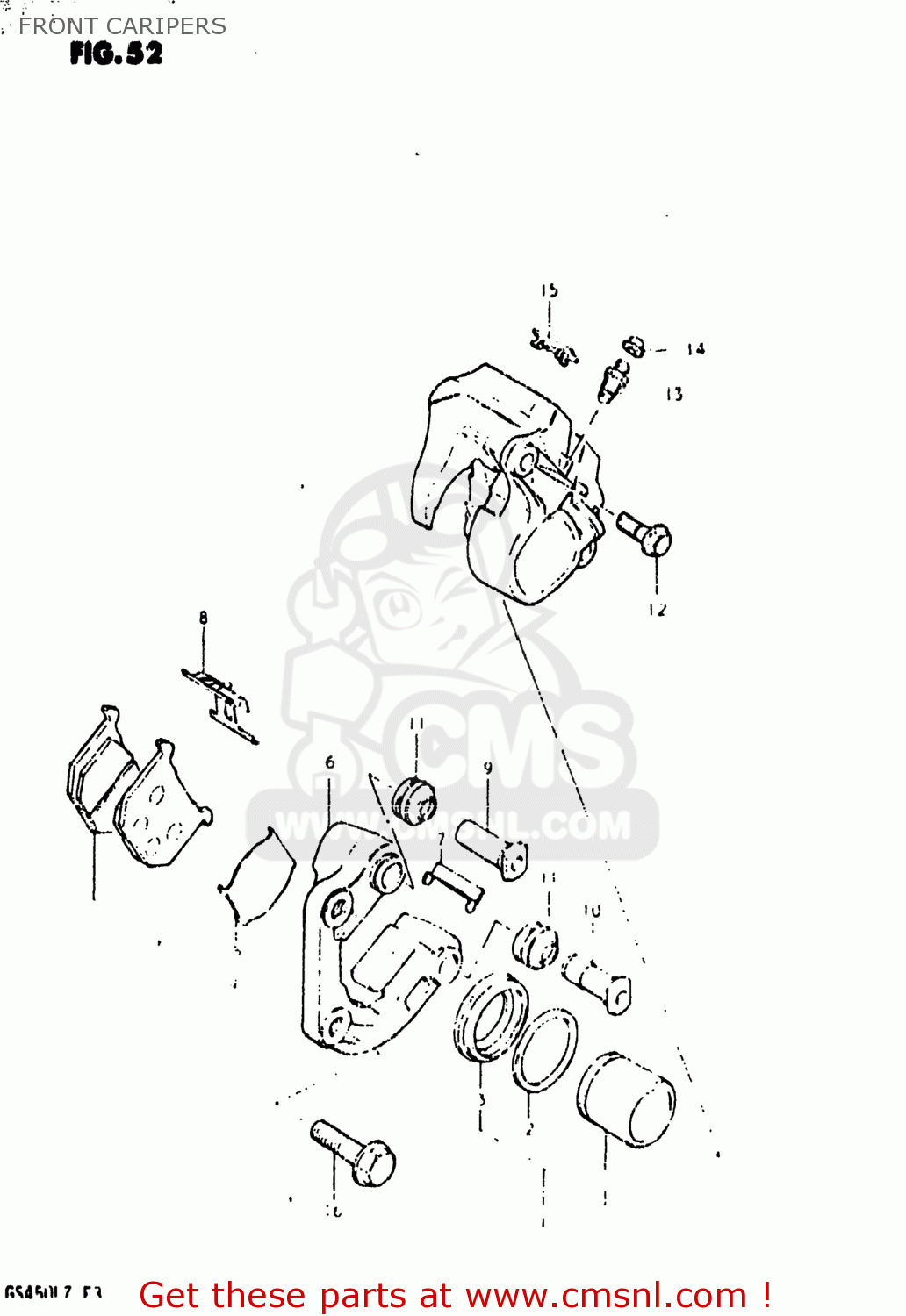 FRONT CARIPERS GS450L 1981 (X) USA (E03)