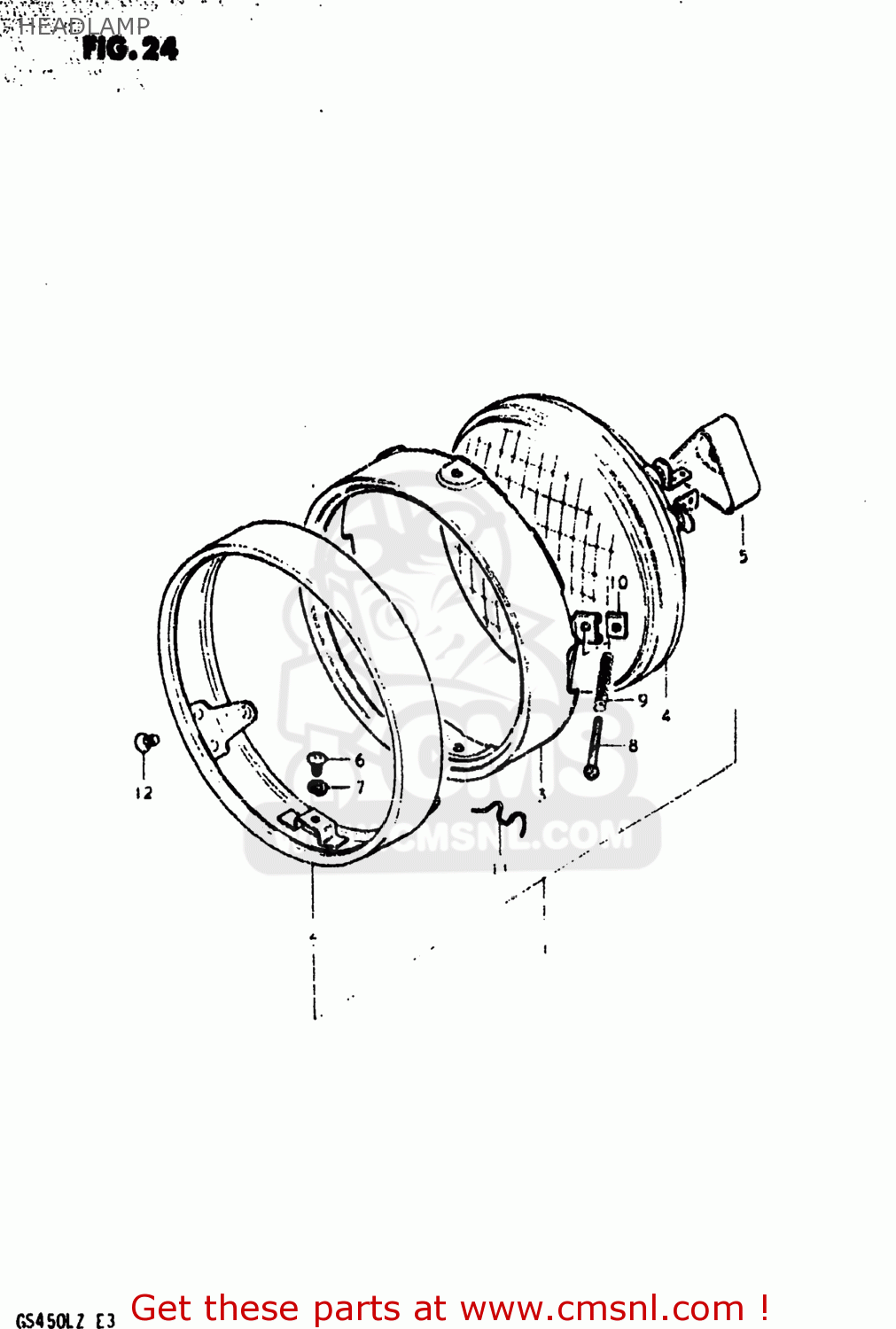 HEADLAMP GS450L 1981 (X) USA (E03)
