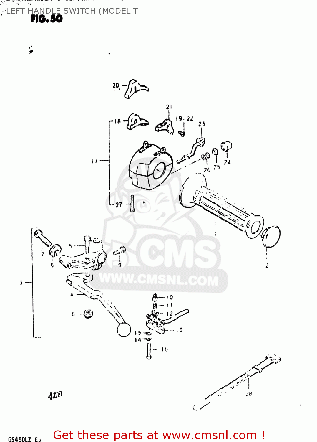 LEFT HANDLE SWITCH (MODEL T GS450L 1981 (X) USA (E03)