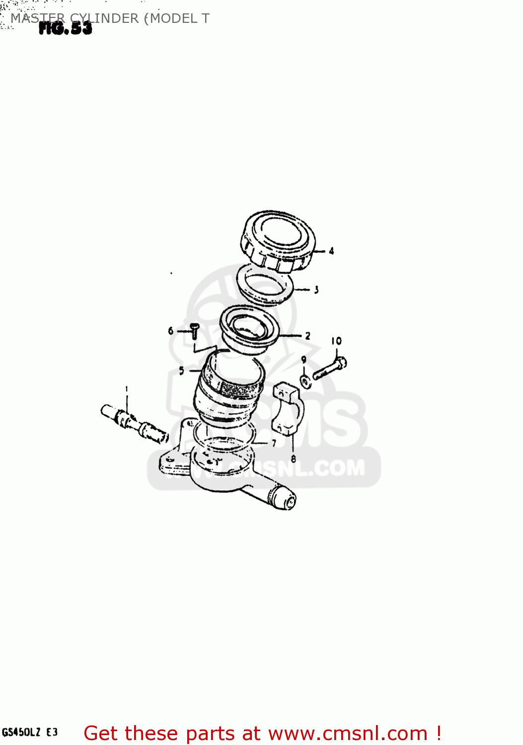 MASTER CYLINDER (MODEL T GS450L 1981 (X) USA (E03)