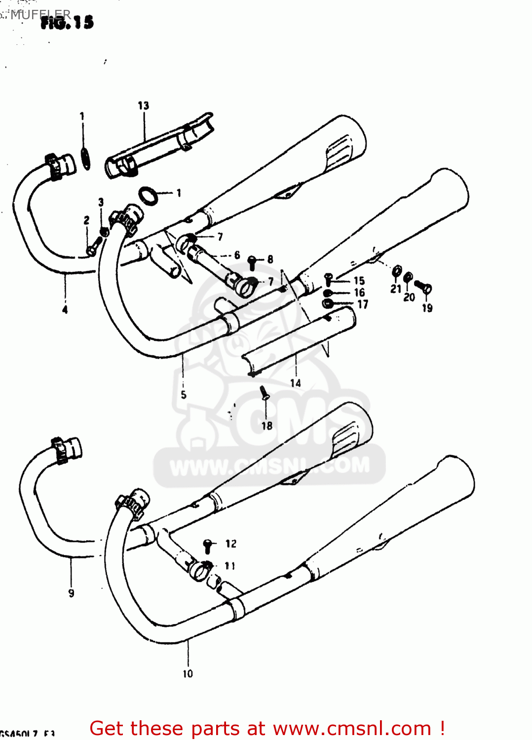 MUFFLER GS450L 1981 (X) USA (E03)