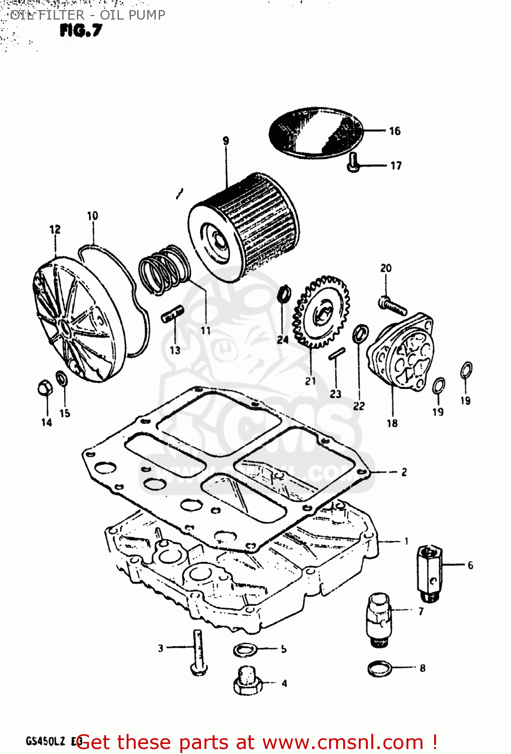 OIL FILTER - OIL PUMP GS450L 1981 (X) USA (E03)