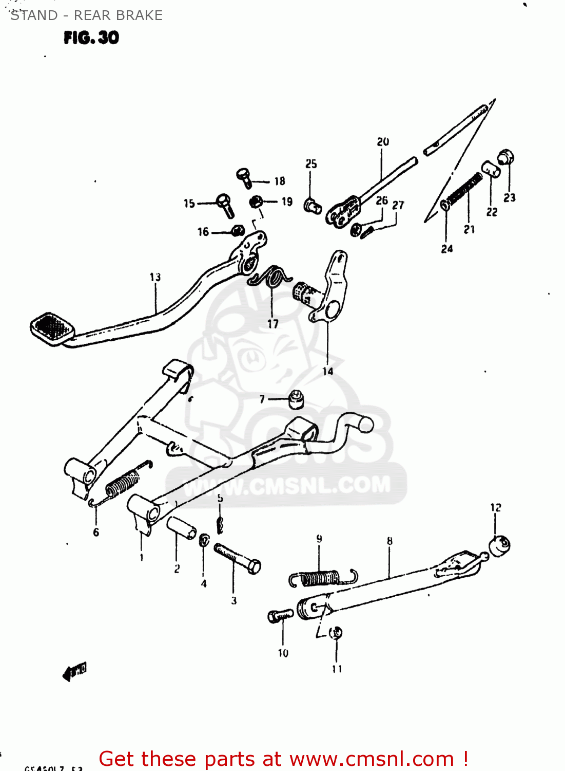 STAND - REAR BRAKE GS450L 1981 (X) USA (E03)