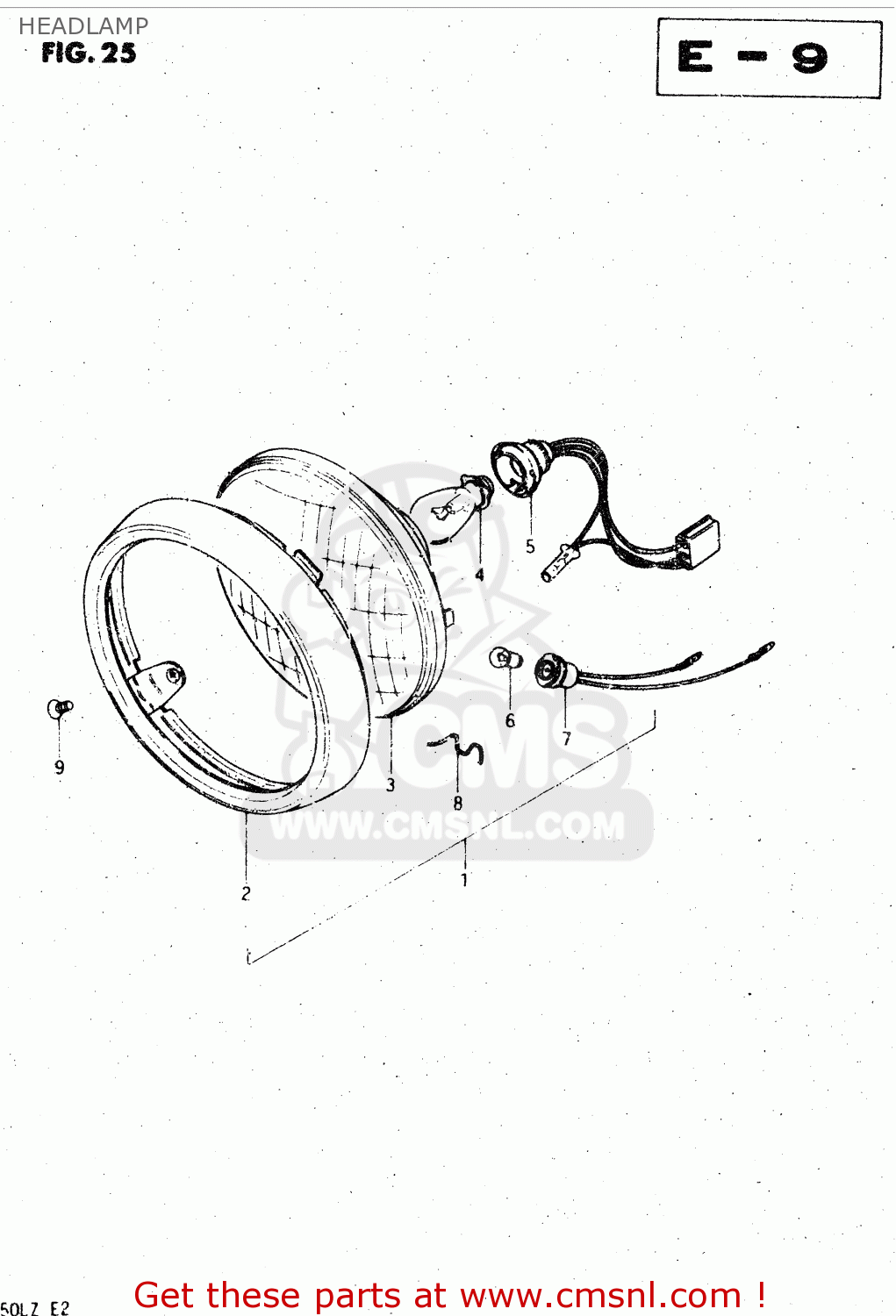 HEADLAMP GS450L 1982 (Z) (E02 E21 E24 E25 E34 E39)