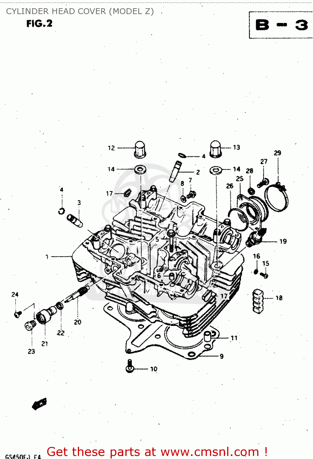 CYLINDER HEAD COVER (MODEL Z) GS450L 1982 (Z) (E02 E21 E24 E25 E34 E39)