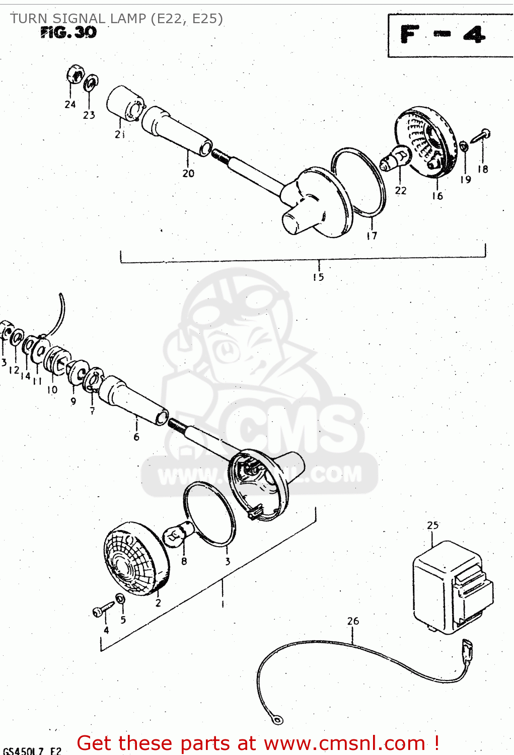 TURN SIGNAL LAMP (E22, E25) GS450L 1982 (Z) (E02 E21 E24 E25 E34 E39)