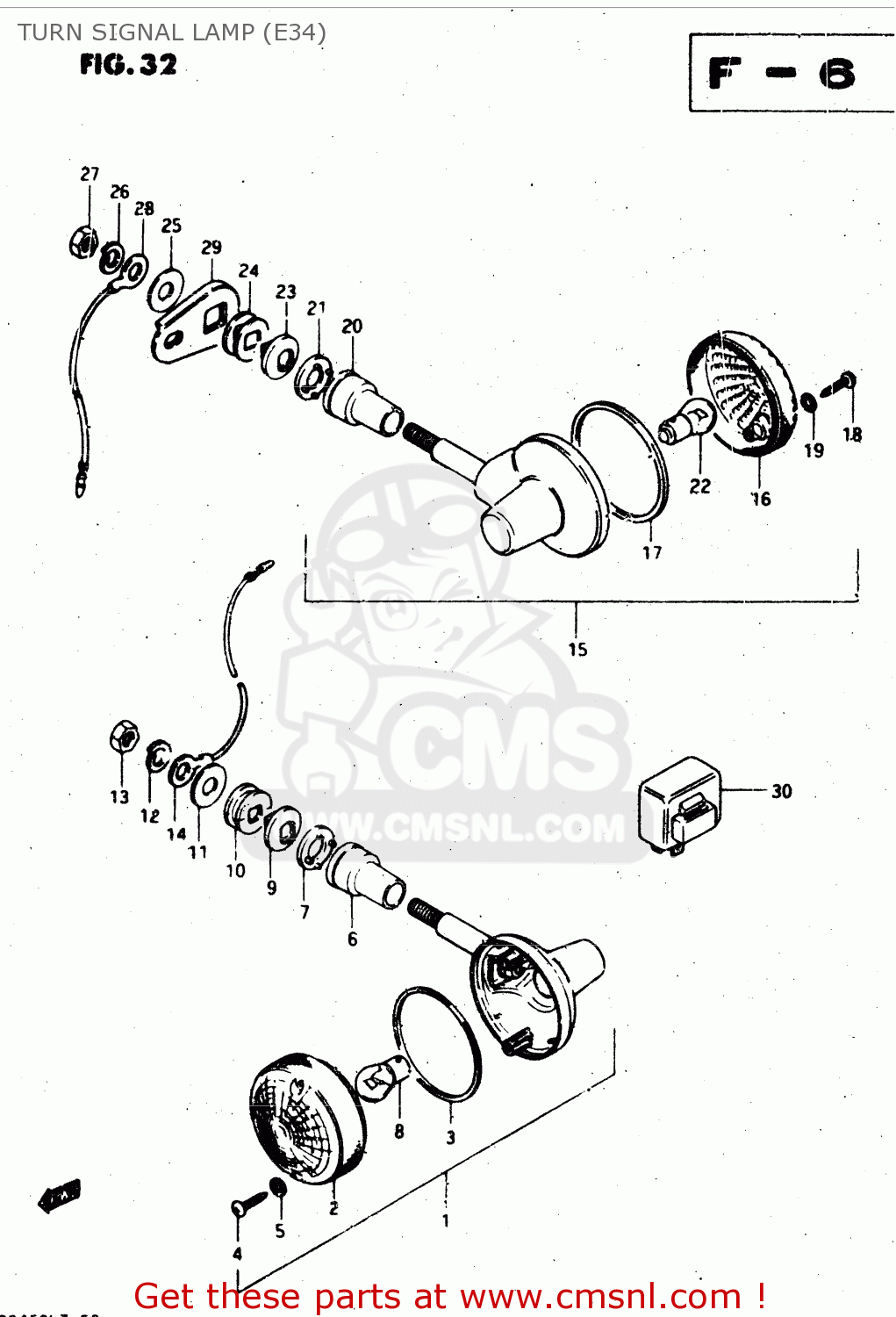 TURN SIGNAL LAMP (E34) GS450L 1982 (Z) (E02 E21 E24 E25 E34 E39)