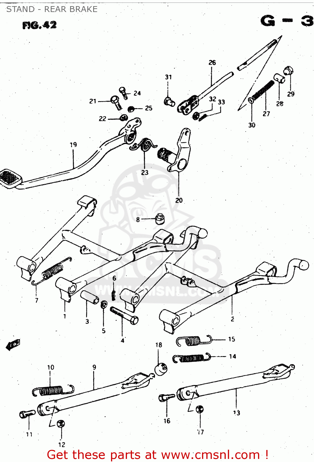 STAND - REAR BRAKE GS450L 1982 (Z) (E02 E21 E24 E25 E34 E39)
