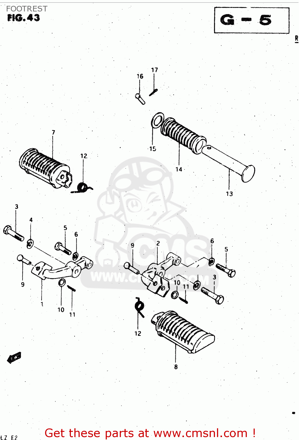 FOOTREST GS450L 1982 (Z) (E02 E21 E24 E25 E34 E39)