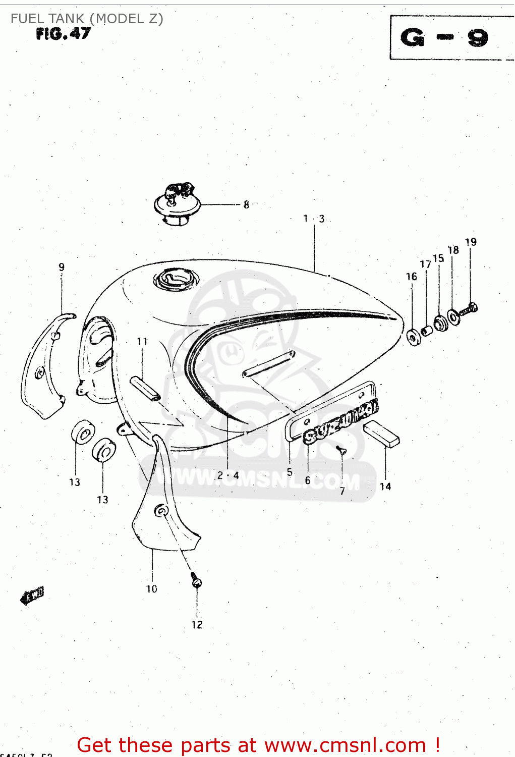 FUEL TANK (MODEL Z) GS450L 1982 (Z) (E02 E21 E24 E25 E34 E39)