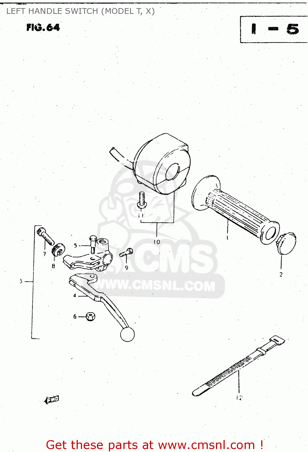 LEFT HANDLE SWITCH (MODEL T, X) GS450L 1982 (Z) (E02 E21 E24 E25 E34 E39)