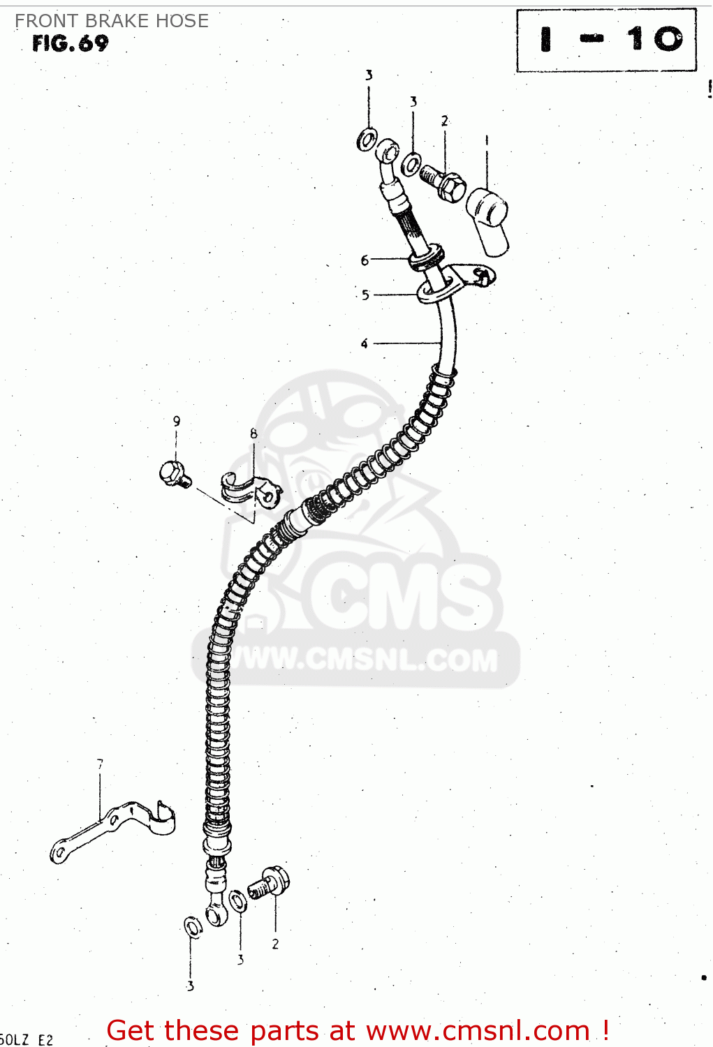 FRONT BRAKE HOSE GS450L 1982 (Z) (E02 E21 E24 E25 E34 E39)