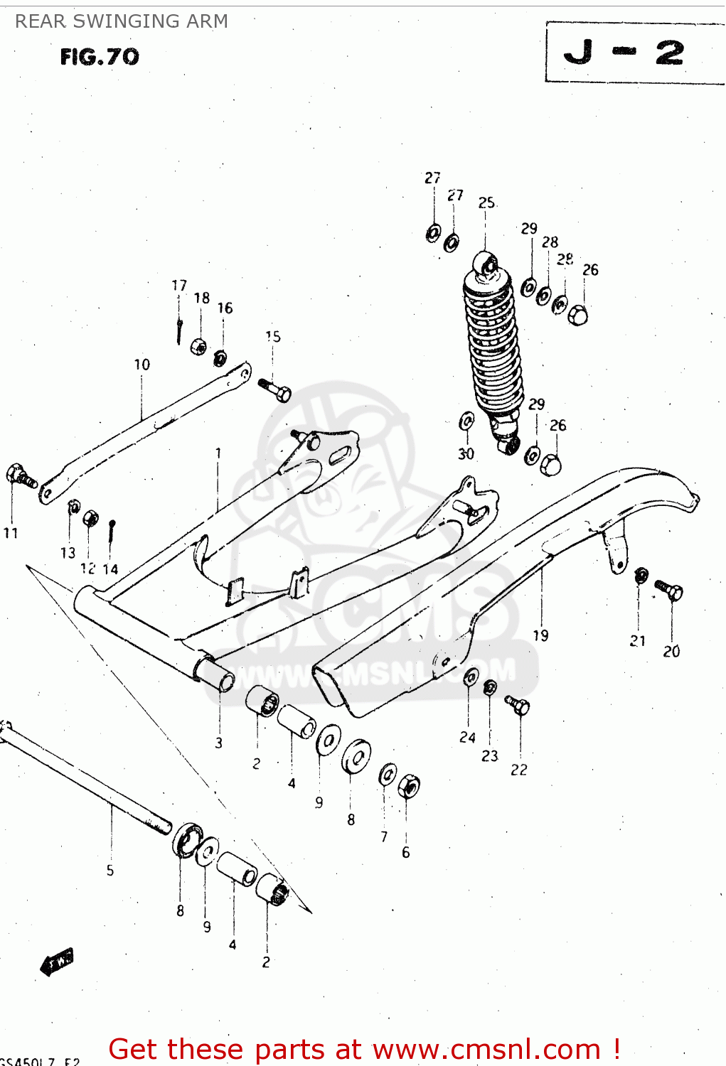 REAR SWINGING ARM GS450L 1982 (Z) (E02 E21 E24 E25 E34 E39)