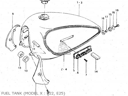 FUEL TANK (MODEL X : E22, E25) - GS450L 1982 (Z) (E02 E21 E24 E25 E34 E39)