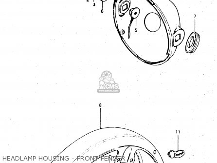 HEADLAMP HOUSING - FRONT FENDER - GS450L 1982 (Z) (E02 E21 E24 E25 E34 E39)