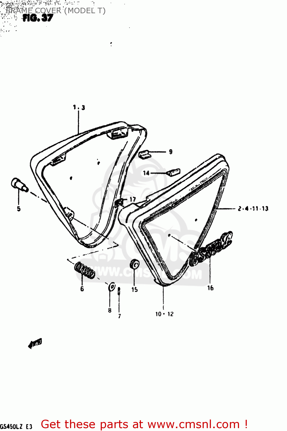 FRAME COVER (MODEL T) GS450L 1982 (Z) USA (E03)