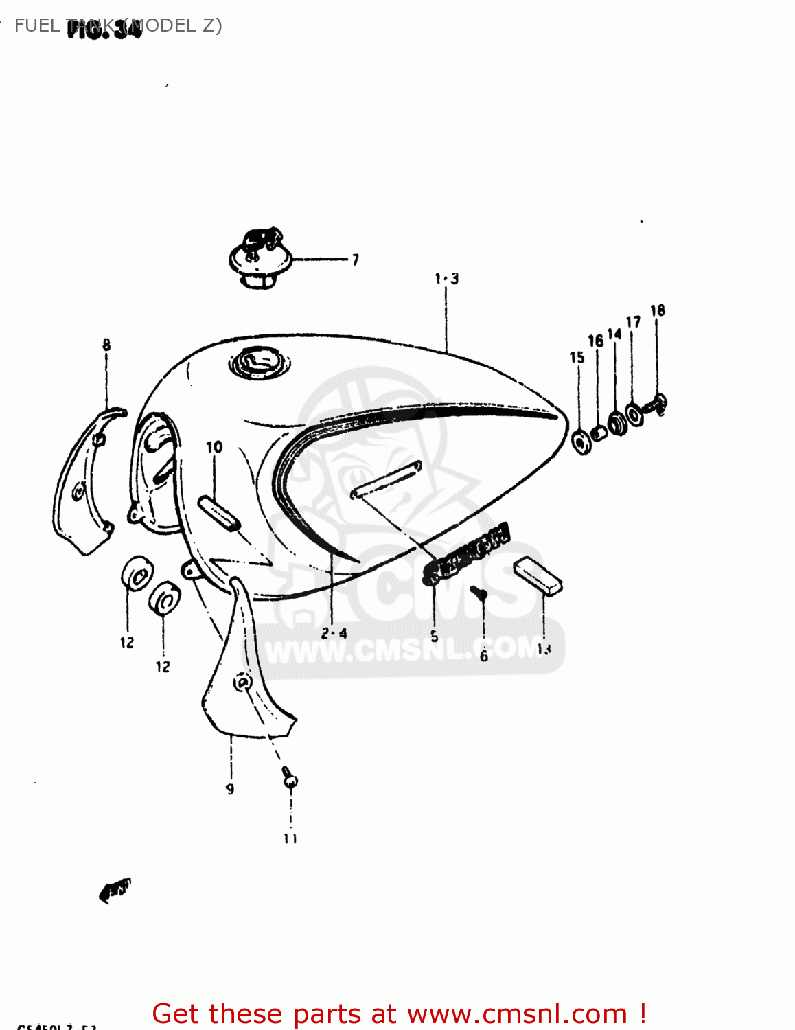 FUEL TANK (MODEL Z) GS450L 1982 (Z) USA (E03)