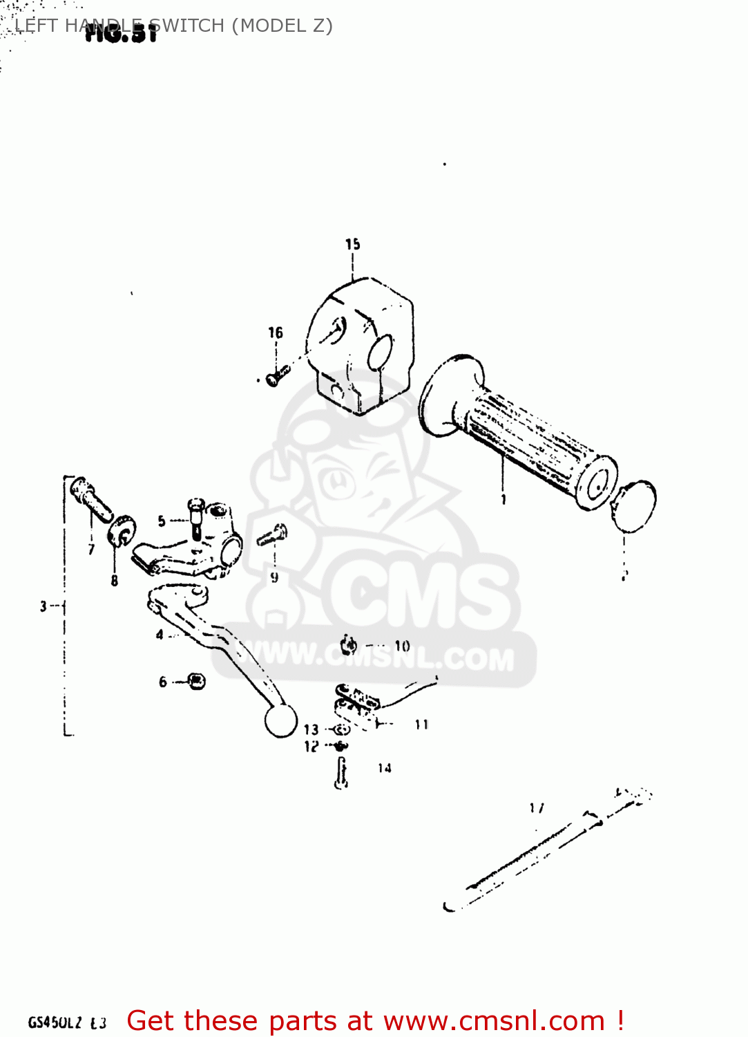 LEFT HANDLE SWITCH (MODEL Z) GS450L 1982 (Z) USA (E03)