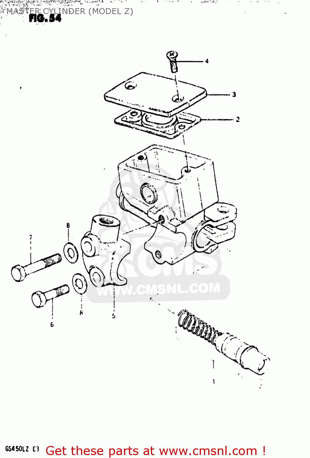 MASTER CYLINDER (MODEL Z) GS450L 1982 (Z) USA (E03)