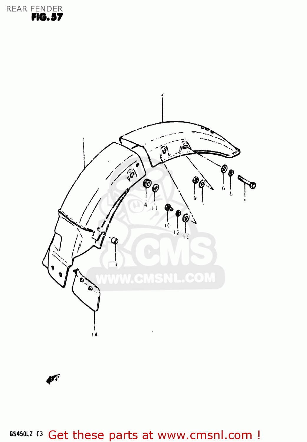 REAR FENDER GS450L 1982 (Z) USA (E03)