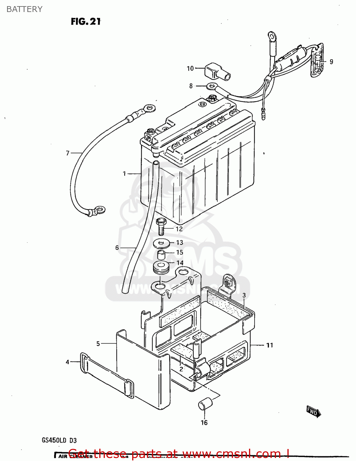 BATTERY GS450L 1983 (D) USA (E03)