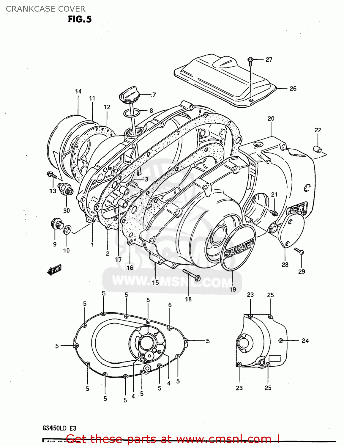 CRANKCASE COVER GS450L 1983 (D) USA (E03)