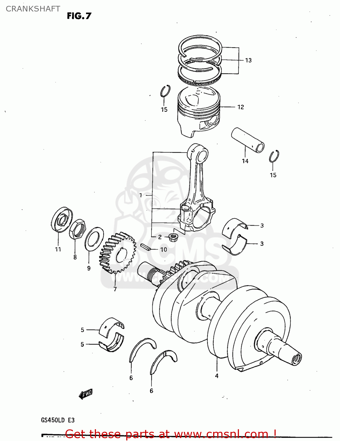 CRANKSHAFT GS450L 1983 (D) USA (E03)