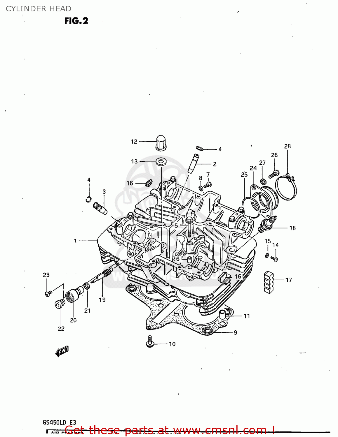 CYLINDER HEAD GS450L 1983 (D) USA (E03)