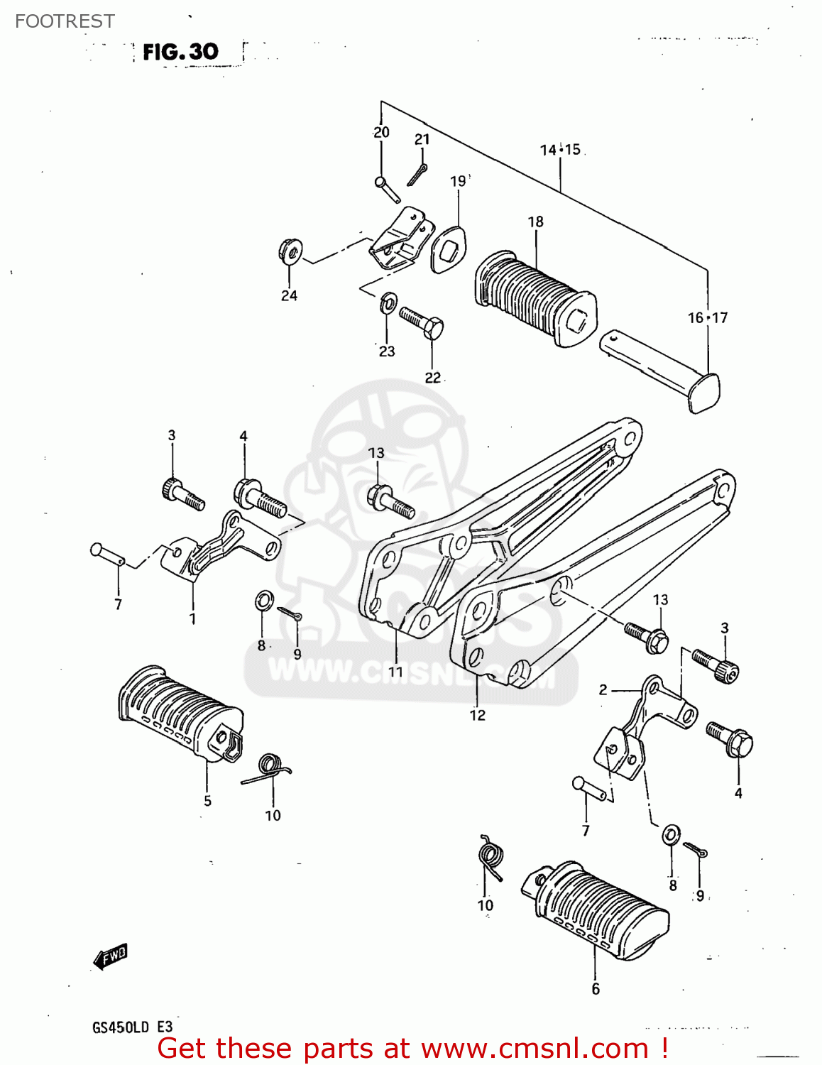 FOOTREST GS450L 1983 (D) USA (E03)