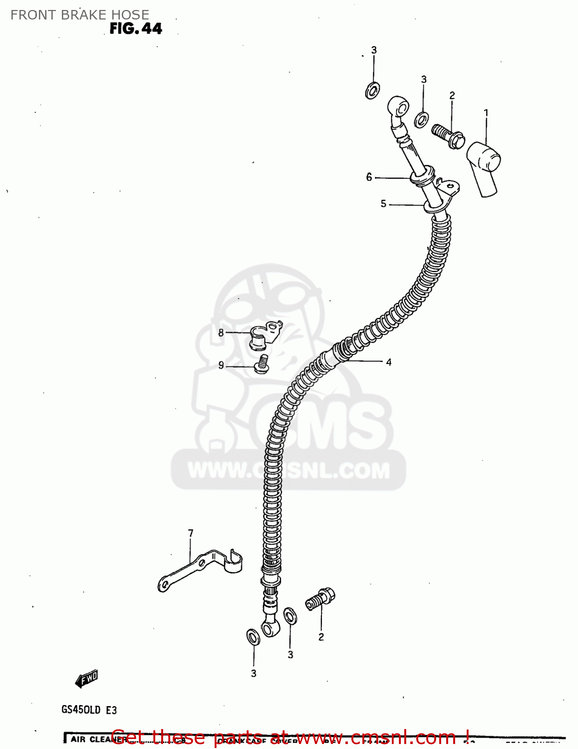 FRONT BRAKE HOSE GS450L 1983 (D) USA (E03)