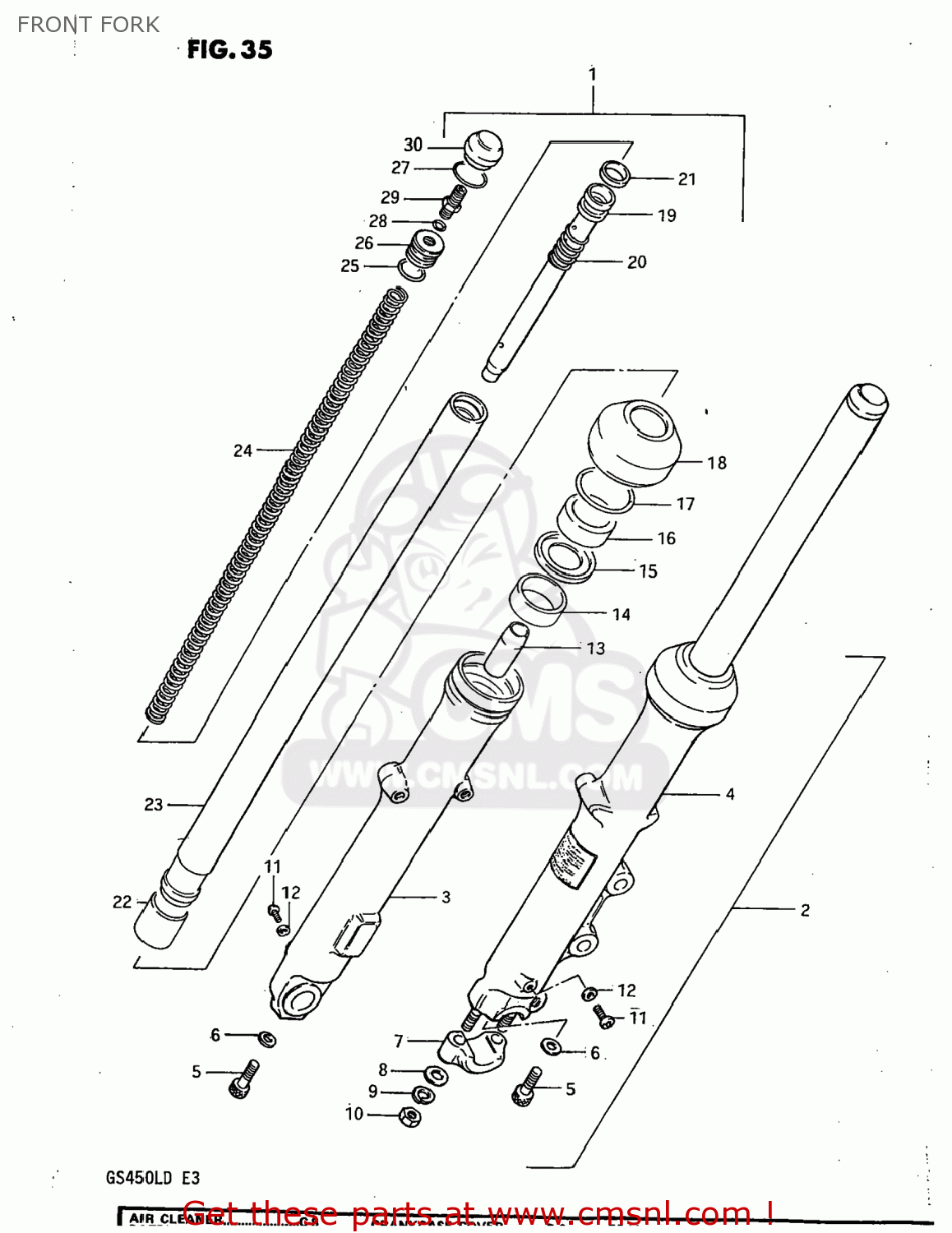 FRONT FORK GS450L 1983 (D) USA (E03)