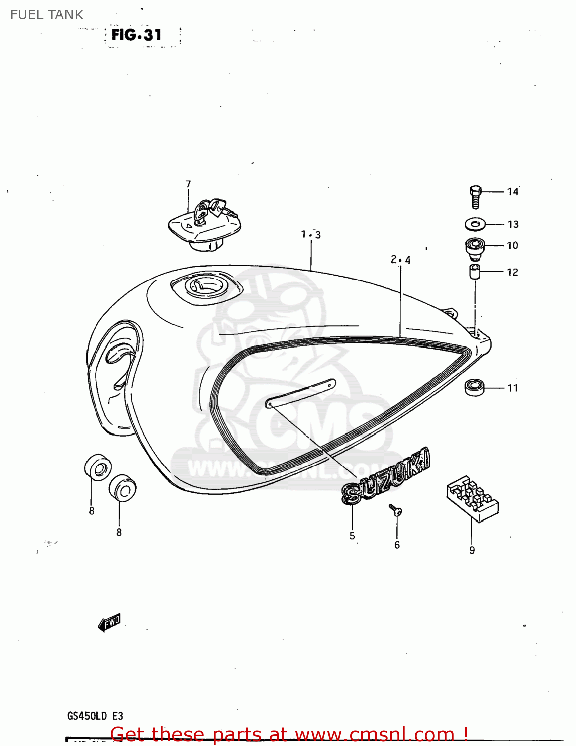 FUEL TANK GS450L 1983 (D) USA (E03)